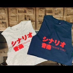 Chinese/ red print... sleeveless crop T-shirt’s